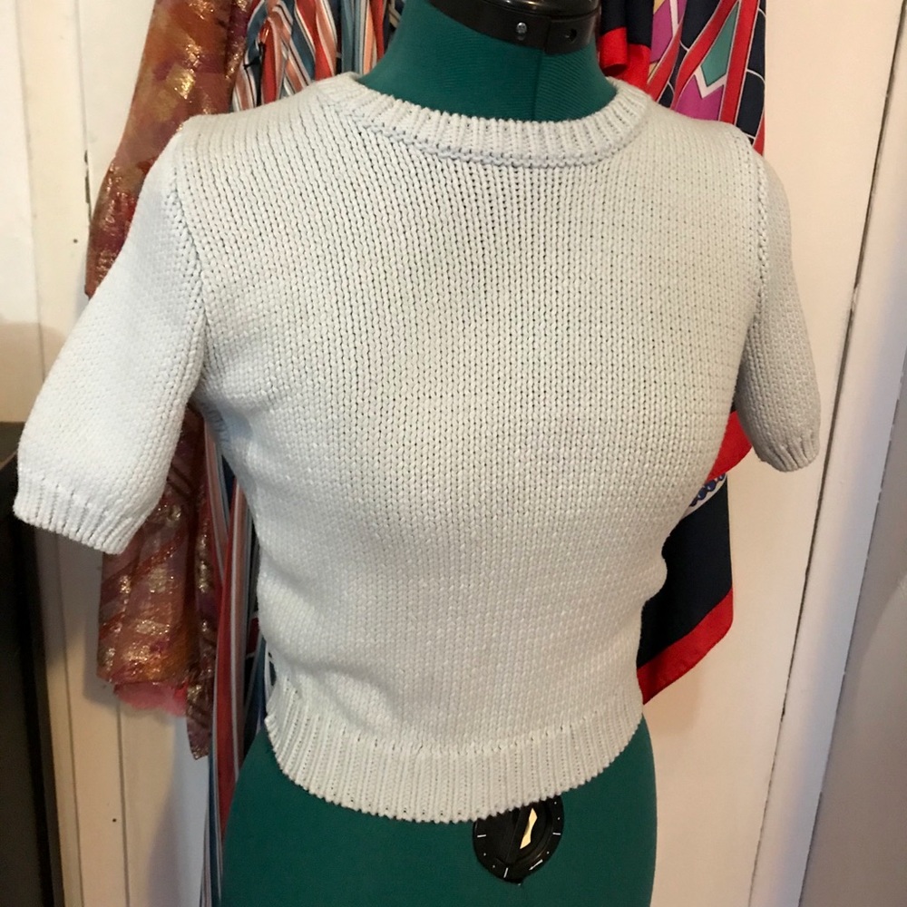 ASOS Powder Blue Backless Knit Top